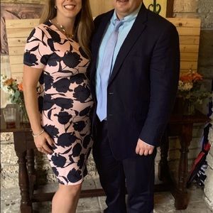 Pink & blue floral Pea In A Pod midi dress